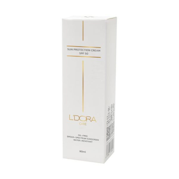 کرم ضدآفتاب SPF50 بیرنگ لدورا | مناسب انواع پوست | 80 میلیلیتر