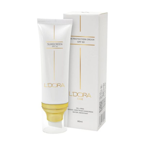 کرم ضدآفتاب SPF50 بیرنگ لدورا | مناسب انواع پوست | 80 میلیلیتر